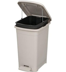 Resim Omnipazar Elf-i344 Slim Pedallı Plastik Çöp Kovası İç Kovalı 8 Lt Gri 