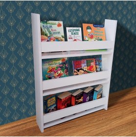 Resim Tuliplife Montessori Kitaplık Eğitici Çocuk Kitaplığı Bebek Odası Kitaplığı Tlpk01s 