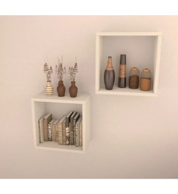 Resim Ferah Mobilya Ferah 2'li Mdf Dekoratif Kutu Raf, duvar rafı aksesuar ve kitap rafı 