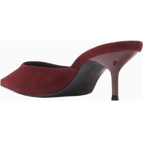Resim Schutz 63mm Topuklu Süet Point-toe Mules, Günlük Ve Gece Zarafeti Terlik Bordo 38 