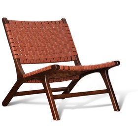 Resim Cem Leather Hod Hakiki Sığır Derisinden El Yapımı Örgülü İskandinav Berjer 66x74x52 