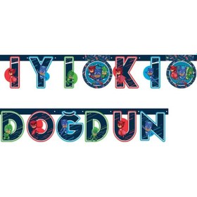 Resim Balonevi Lisanslı Pj Masks Temalı İyi Ki Doğdun Banner 