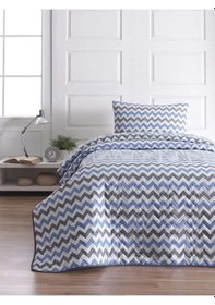 Resim Suvay Kapitoneli Tek Kişilik Yatak Örtüsü Çift Taraflı Renkli Genç Ve Çocuk Odası Kapitone Yatak Örtüsü Mavi 