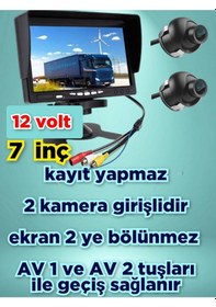 Resim 2 Adet 19 Mm Mini Ultra Araç Kamerası Ve 7'' Qled Ips Ekran 12v 