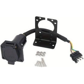Resim Hightower 1 Set Amerikan Römork Konnektör Seti Tm8035b Pvc 4 Port Bağlantı Braketli 