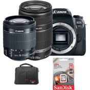 Resim Canon EOS 77D + 18-55mm + 55-250mm + Hafıza Kartı + Çanta 