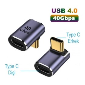 Resim Doksan Derece Type-C Çevirici 40 Gbps 90 Derece Typec Çevirici 