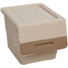 Resim 2'li Tekerlekli Sebzelik Bpa Free Soğanlık Oyuncaklık Organizer Beyaz Krem 33 Lt Krem Bej 