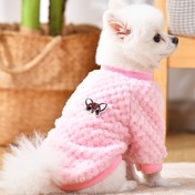 Resim Sevimli tüylü kazaklı oyuncak ve küçük köpek yavrusu Chirwa nakışlı Noel hediyesi 