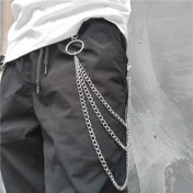 Resim Metal Pantolon Zinciri Punk Hip-hop Pantolon Zinciri Bel Bağlantısı Metal Cüzdan Gümüş Rengi Anahtarlık Kot Aksesuarları 