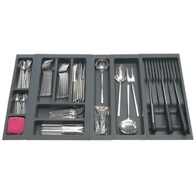 Resim Mutfak, Modüler Bıçaklıklı Kaşıklık Seti, Antrasit, 84 x 48 cm (Enden-Boydan 3,5 cm Kesilebilir) 