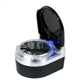Resim Ally Sd-1201 Led Işıklı Kapaklı Araç Küllük Oto Araba Kül Tablası Siyah 