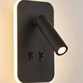 Resim Mediterian Şık Siyah Çift Kademeli Yatak Başlığı Aplikası Metal Duy Tipi GU10 