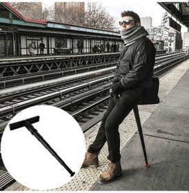 Resim Pd-02 Dış Mekan Artefakt İçin Sırada Bekleme Taşınabilir Metro Seyahat Işığı Mini Taşıma Koltuğu Geri Çekilebilir Katlanır Tabure Çok Renkli 