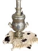 Resim Gökçe Koleksiyon Osmanlıca Yazılı Antika Gümüş Kaplama Semaver Aob1893 