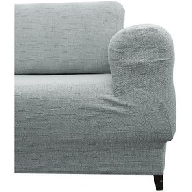 Resim Jakarlı Yıldız Desen Streç Lastikli Koltuk Örtüsü Takımı 3 3 1 1 Esnek Kanepe Çekyat Kılıfı Gri 