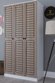 Resim Remaks Fuga 3 Kapaklı Elbise Dolabı - Beyaz Gövde Cordoba Kapak 