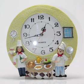 Resim River World Seri D Duvar Saati Polyester Aşçı Tasarımlı Çok Renkli 