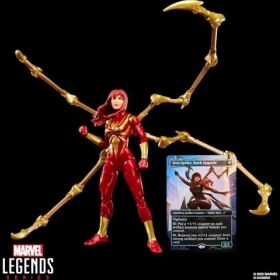 Resim Assess Store Spider-Man Serisi: The Gathering Mary Jane Watson (Demir Örümcek), 15,5 cm Aksiyon Figürü ve Özel Folyo Kart Oyunu Ticaret Kartı 