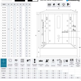 Resim Duvardan Duvara Küvetli Buharlı | Jakuzili | Masajlı Compact Duşakabin | Mod - 70x180 / Siyah / Küvetli 