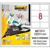Resim Ekstrafix Lazer Etiket 105X74 100 Sayfa 