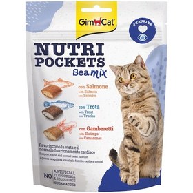 Resim Gimcat Nutri Pockets Balık Mix & Taurine Yetişkin Kedi Ödül Maması 150 G 