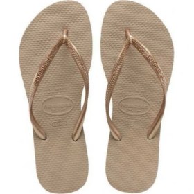 Resim Havaianas Kadın Slim Günlük Parmak Arası Terlik 4000030-3581 Gold Kauçuk Malzeme ile Rahat Kullanım 