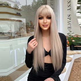 Resim Zarif 26 İnç Platin Sarısı Kadın Peruklu Peruk - Yüksek Yoğunluklu, Düz Sentetik Saç Bordo Renginde, Isıya Dayanıklı Lif, Tüm Cilt Tonlarına Uygun, Moda Aksesuarı|Zarif Tasarım|Yüksek Yoğunluklu Lif 