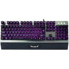 Resim Rush RK701 Usb Kablolu 7 Renk Işıklandırmalı Mekanik Gaming Q Klavye 