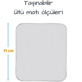 Resim Beylini Ütüleme Matı Masası Kılıfı Örtüsü Bezi, Keçeli,Süngerli 53x71 cm Gri 