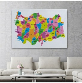 Resim Es10 Türkiye Haritası Kanvas Tablo Eğitici ve Öretici Dekoratif Tablo Tablo 3113 (95 x 165) 