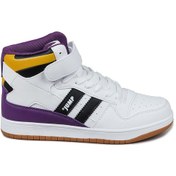 Resim Jump 28708 Beyaz - Siyah - Kahve - Mor Yüksek Bilekli Kadın Sneaker Günlük Spor Ayakkabı Beyaz - Mor - Siyah 