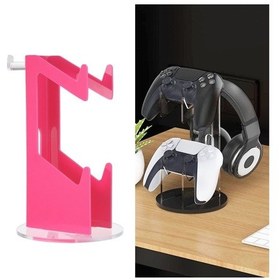 Resim Cbtx Ps4 / Ps5 Yx029 Kulaklık Gamepad Masaüstü Ekran Tutucu Uyumlu Pembe + Şeffaf 