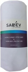Resim Sarev%100 Pamuk Tek Kişilik 100x200 cm 1 Adet Yastık Kılıflı Fitted Çarşaf Seti Gri, SRV19805 