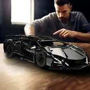 Resim 1314 adet Siyah Spor Araba Yapım Blokları Seti, Hızlı Montaj Yarış Arabası Modeli Kiti, Erkek Arkadaş veya Eşi için Mükemmel Doğum Günü ve Yeni Yıl Hediyesi, ABS Plastik İnşaat Oyuncak 