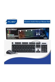 Resim Polygold PG-8017 Led Kablolu Oyuncu Q Klavye Mouse Set 