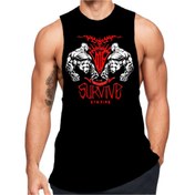Resim Black İstanbul Survive Sıfır Kol Fitness Atleti 