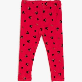 Resim Kız Bebek Minnie Mouse Lisanslı Baskılı Normal Bel Tayt 
