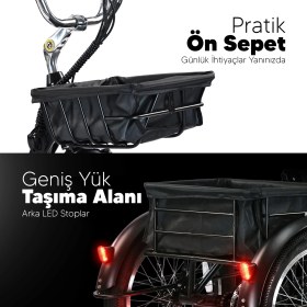 Resim Stradacycles Strada Cycles E-Vibe Hidrolik Disk 20 Jant Üç Tekerlekli Elektrikli Bisiklet 