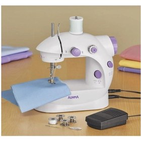 Resim Işıklı Pedallı Dikiş Makinesi Mini Asw1 Beyaz Nakış 