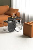 Resim 3art Metal Modern Tasarım Metal Zigon Sehpa - Ikili Set Zigon Sehpa 
