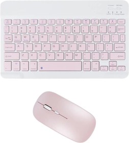 Resim TezMax Preo Ptab P8 8" Uyumlu Kablosuz Bluetooth Şarj Edilebilir Klavye Mouse Seti - Pembe 