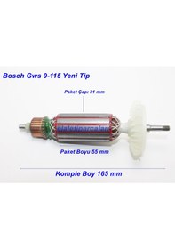 Resim Bosch Uyumlu Tipi Gws 9-115 Endüvi Kollektör Rotor 