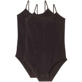 Resim 2 Adet İp Askılı Kadın Çıtçıtlı Body Siyah Çok Renkli 