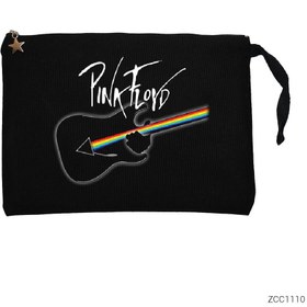 Resim Pink Floyd Guitar Siyah Clutch Astarlı Cüzdan / El Çantası - Siyah 