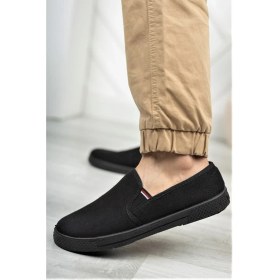 Resim Emek Siyah Keten Bez Babet Spor Ayakkabı MZ101 