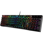 Resim Redragon K556 mekanik oyun klavyesi, ABD düzeni, kahverengi şalter, taktiksel ve tıklamalı klavye, 18 modlu RGB aydınlatma, tam programlanabilir, tam metal panel, ergonomik klavye, siyah, US layout 