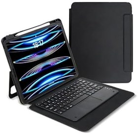 Resim iPad ile uyumlu Pro 10.2 2021 (9.Nesil) Border Keyboard Bluetooh Bağlantılı Standlı Klavyeli Tablet Kılıfı Siyah 