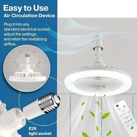 Resim 25.4 cm Akıllı Fan Işıklar çok modlu uzaktan kumanda ile, 360 derece çok yönlü ayar, Üç renk, üç hız, zamanlama özellikli, Modern Oturma Odası Yatak Odası ve Restoran için LED Fan Işıkları, Yeni yükseltilmiş kristal abajur, Yazın serin hissettiriyor 