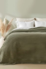 Resim Rivaistanbul Haki Gloria Wellsoft Çift Kişilik Battaniye Haki 